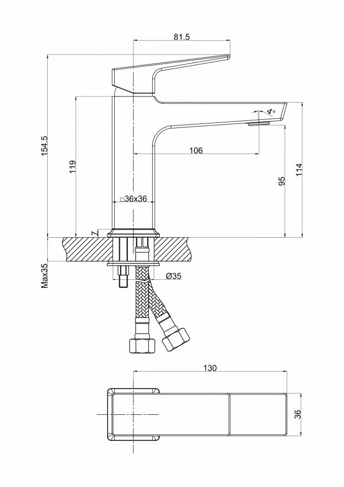 Baterija QUADRA NEW MINOTTI za lavabo 1512