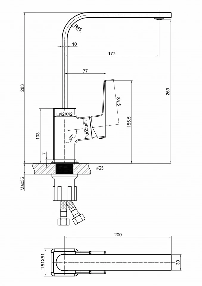 Baterija QUADRA NEW MINOTTI za sudoper 1518