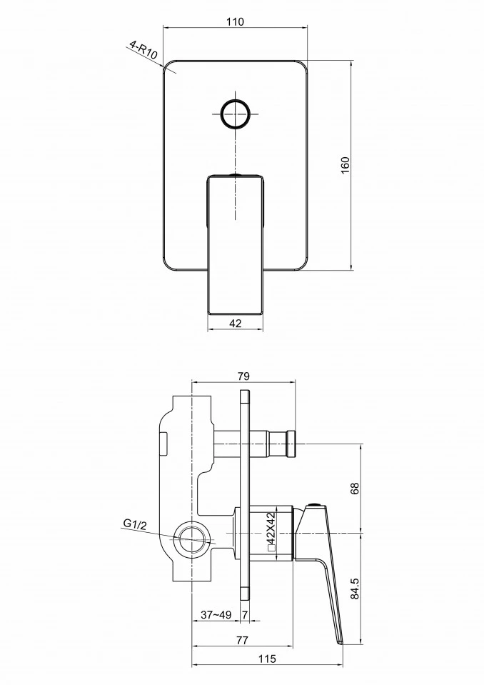Baterija ugradna QUADRA NEW MINOTTI sa prebacivacem 1501