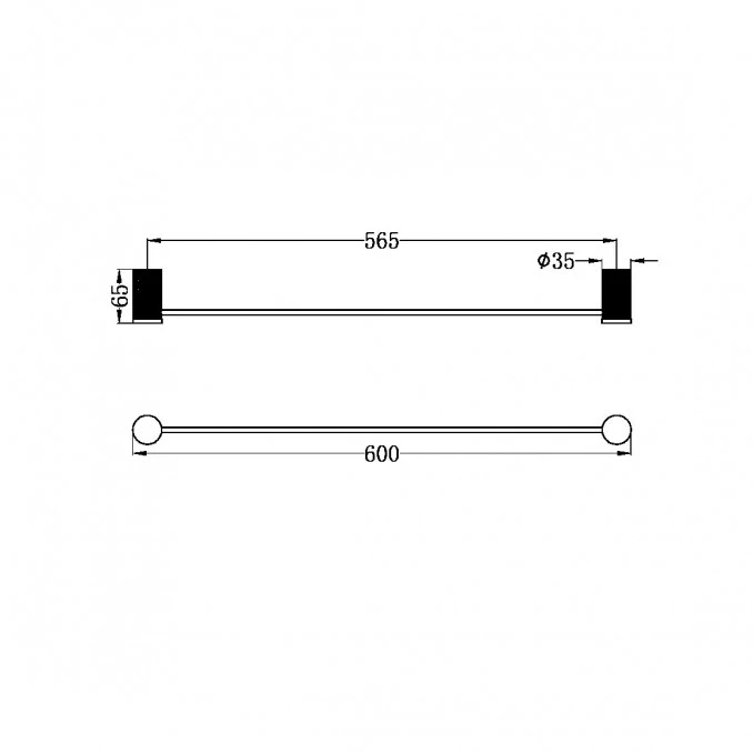 Držac peškira 600mm COPEN DIAMOND mat crni C-03-353MC
