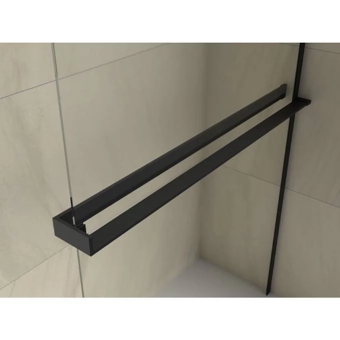 Paravan Walk-in 90x200 8mm COPEN MONTE SUPERIORE polica i držac mat crni C-02-WIS90MB