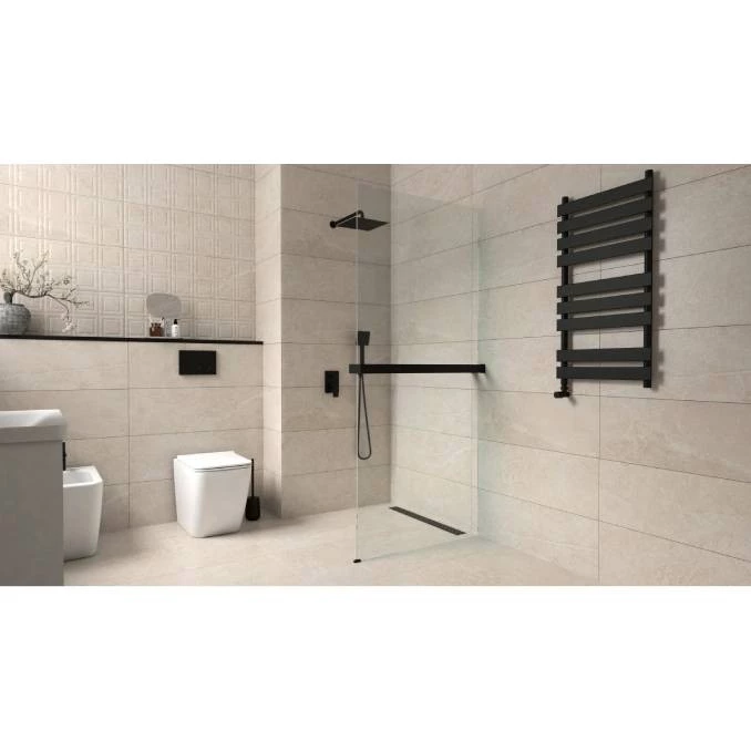 Paravan Walk-in 80x200 8mm COPEN MONTE SUPERIORE polica i držac mat crni C-02-WIS80MB