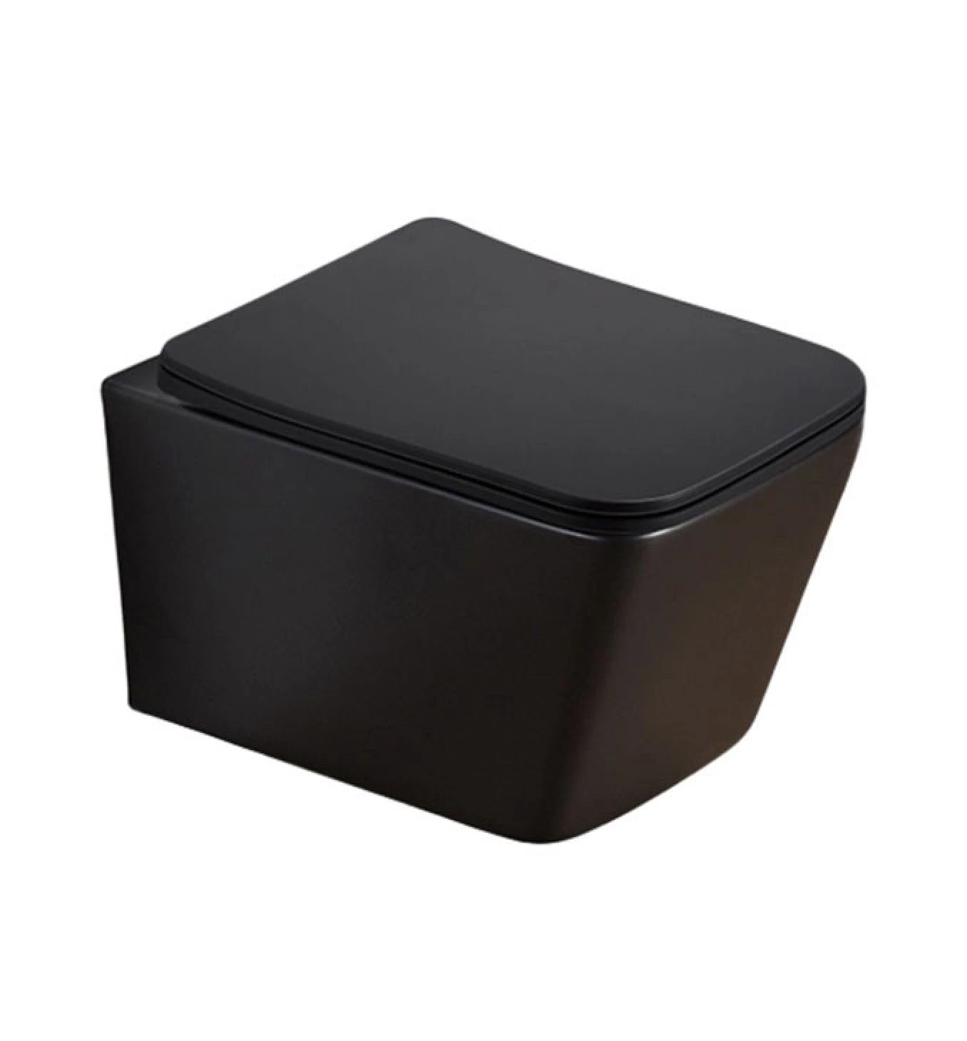 WC šolja konzolna PIANO rimless MAT CRNA sa duroplast soft close WC daskom MWH400MB