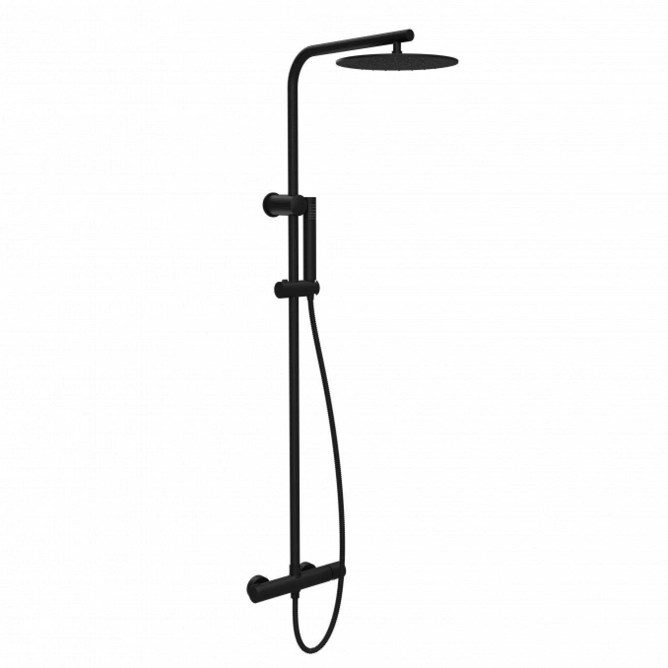 Baterija i usponski tuš COPEN NOOK mat crna okrugli set C-01-112MB