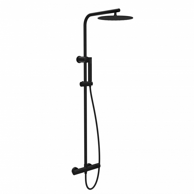 Baterija i usponski tuš COPEN NOOK mat crna okrugli set C-01-112MB