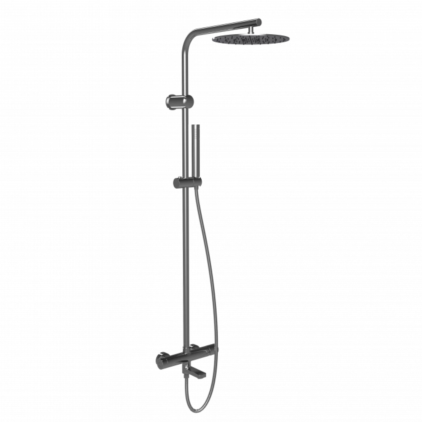 Baterija i usponski tuš sa izlivom COPEN NOOK hrom okrugli set C-01-110CR