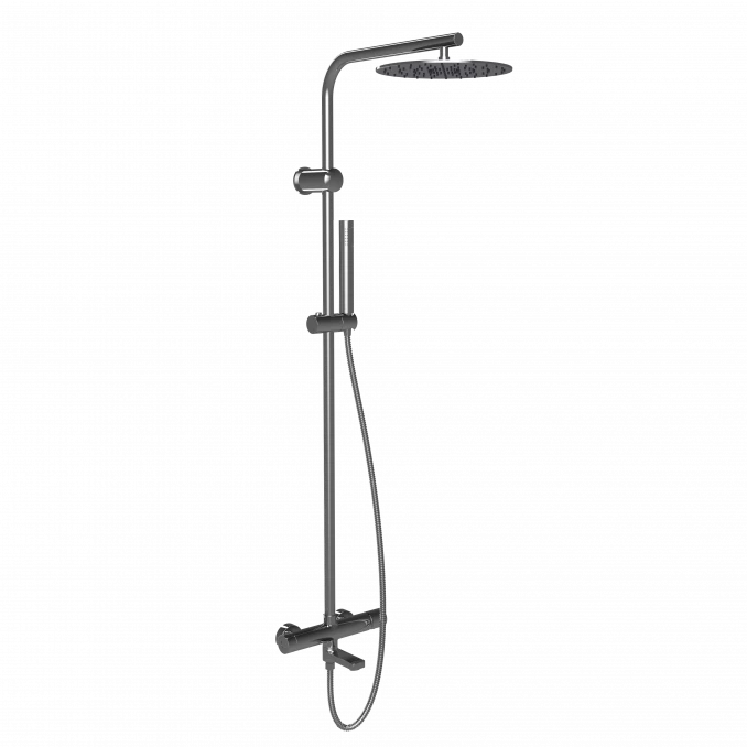 Baterija i usponski tuš sa izlivom COPEN NOOK hrom okrugli set C-01-110CR