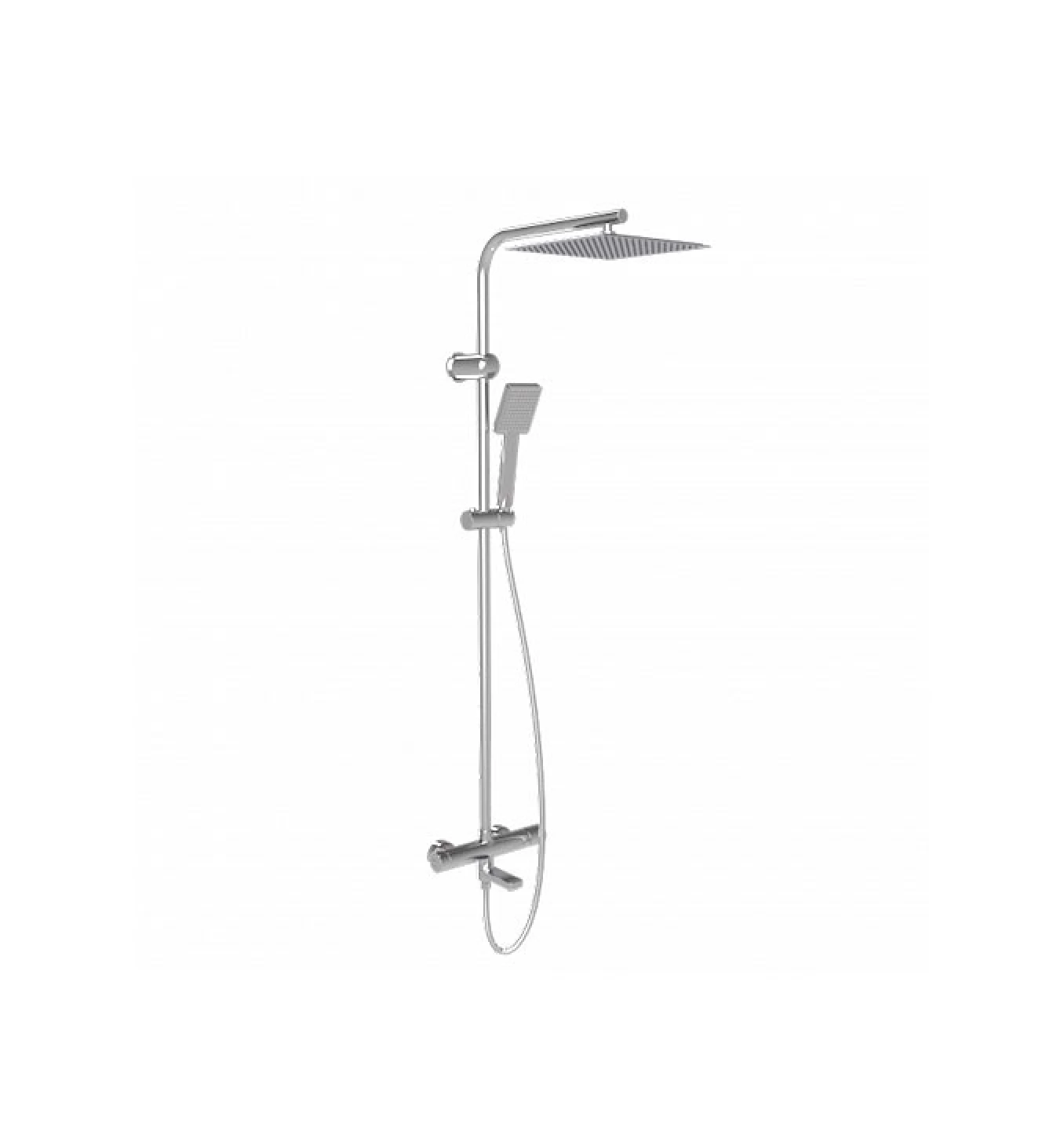 Usponski tuš sa izlivom COPEN NOOK hrom cetvrtasti set C-01-111CR