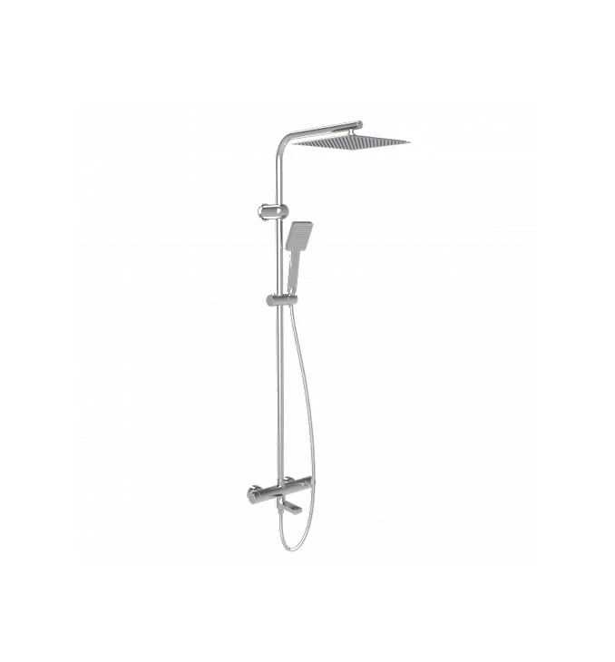 Baterija i usponski tuš sa izlivom COPEN NOOK hrom cetvrtasti set C-01-111CR