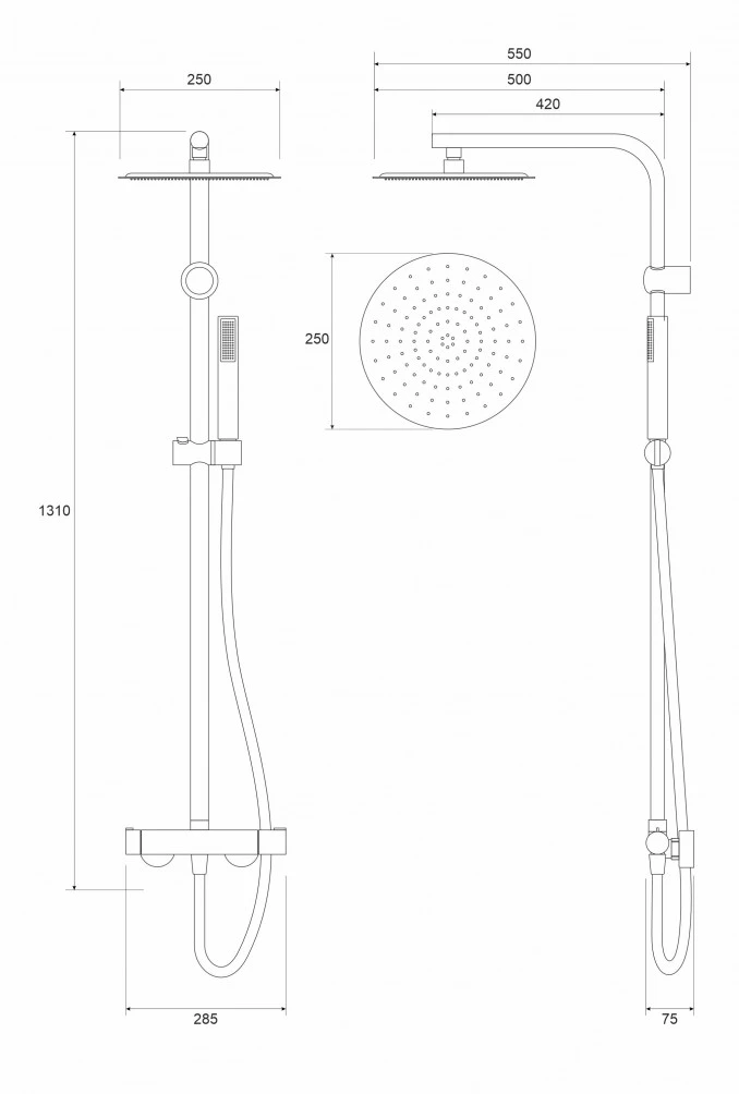 Baterija i usponski tuš COPEN NOOK brušeno zlato okrugli set C-01-112BTG