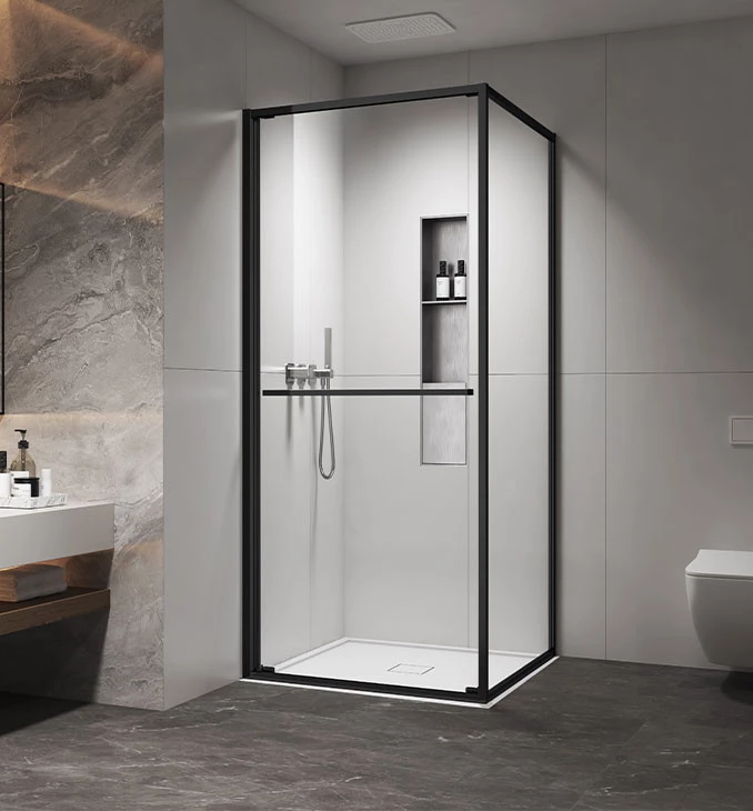 Tuš kabina kvadratna 90x90x200 6mm staklo providno. matt black COPEN ATLAS PRO 1V C-02-B43K9001V