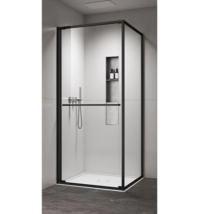 Tuš kabina kvadratna 90x90x200 6mm staklo providno. matt black COPEN ATLAS PRO 1V C-02-B43K9001V