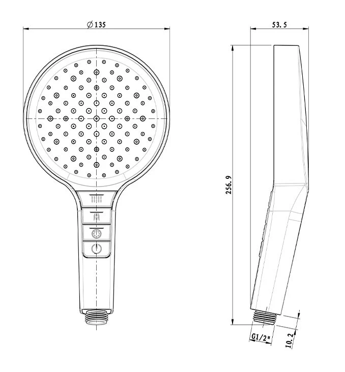Tuš rucica COPEN 4F 120mm crna/hrom C-05-5292CRB