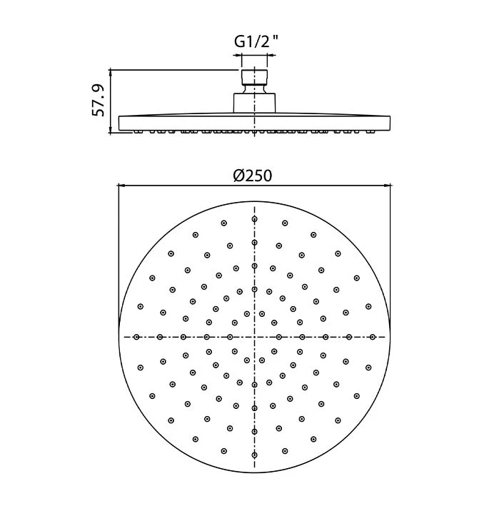 Ruža tuša COPEN O 250mm ABS gold C-05-5391BG