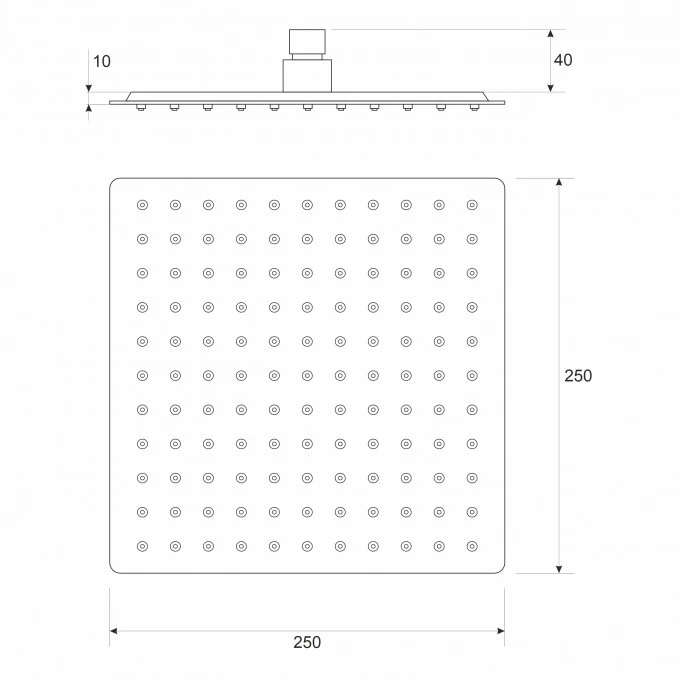 Ruža tuša COPEN 250x250 hrom S/S 304 C-05-5470SS