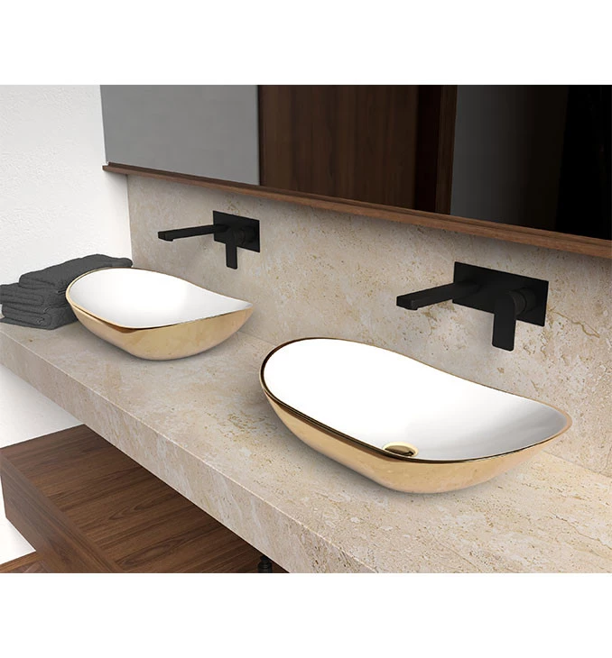 Lavabo COPEN nadgradni 615x360x155mm zlatno bijeli C-15-200
