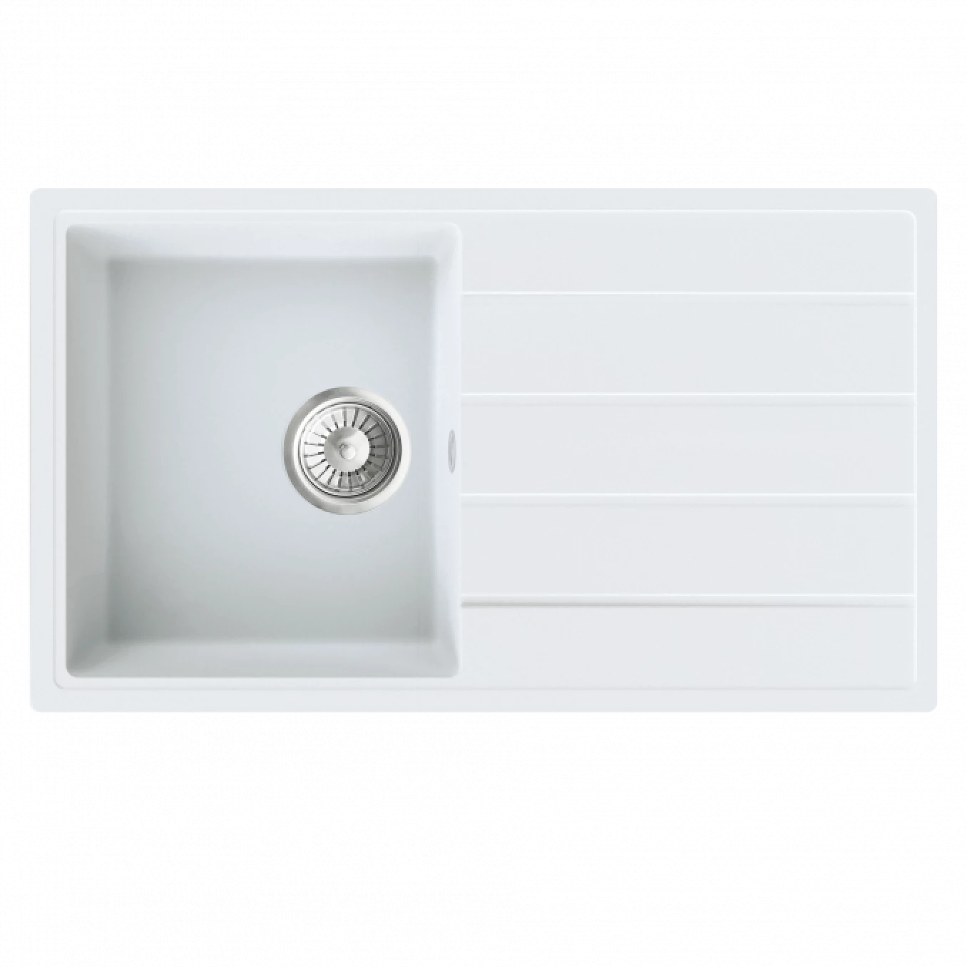 Granitna sudopera MILO METRO 76x44 Magnesia white sa sifonom MET.M.1KDO
