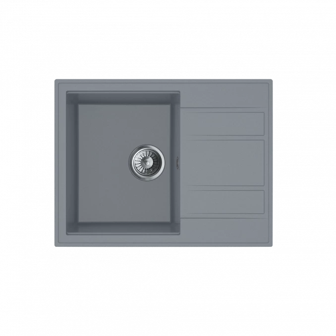 Granitna sudopera MILO RETTO 65x50 Diamond grey sa sifonom RET.D.1KBO