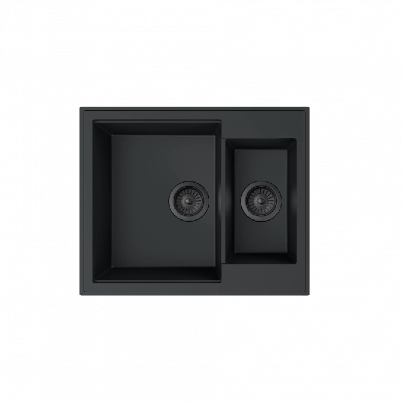 Granitna sudopera MILO RETTO 61x50 Lava stone sa sifonom dupla RET.L.5KBO