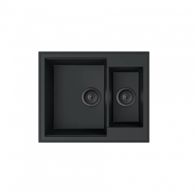 Granitna sudopera MILO RETTO 61x50 Lava stone sa sifonom dupla RET.L.5KBO