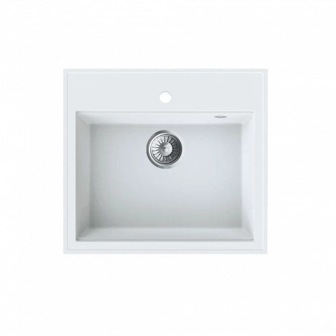 Granitna sudopera MILO RETTO 56x51 Magnesia white sa sifonom RET.M.1KBO