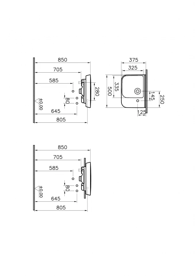 Lavabo VITRA SENTO 50x37,5cm