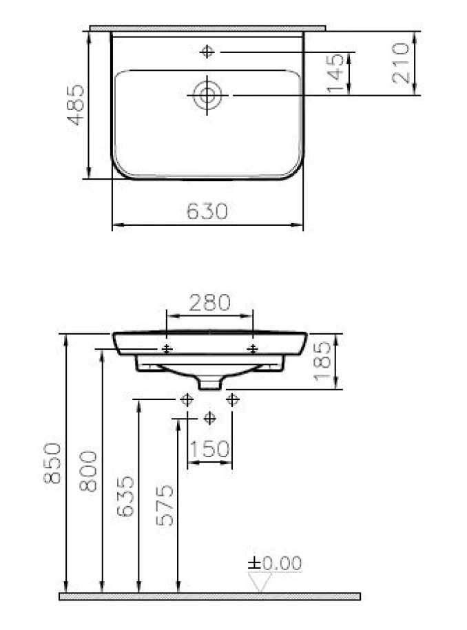 Lavabo VITRA SENTO 63x48.5 cm 5946B003-0001