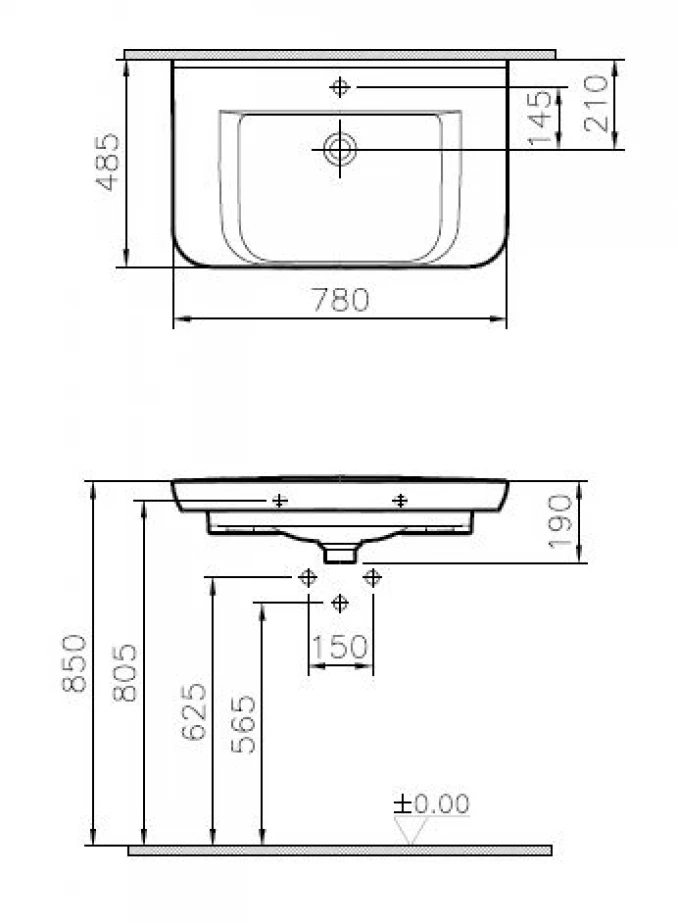 Lavabo VITRA SENTO 78x48,5cm