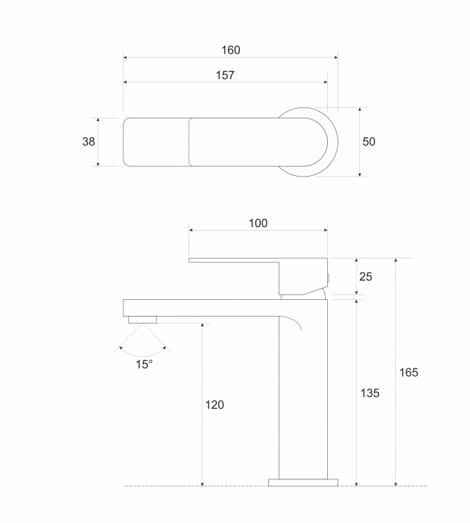 Baterija COPEN NOOK za lavabo mat crna C-01-100MB