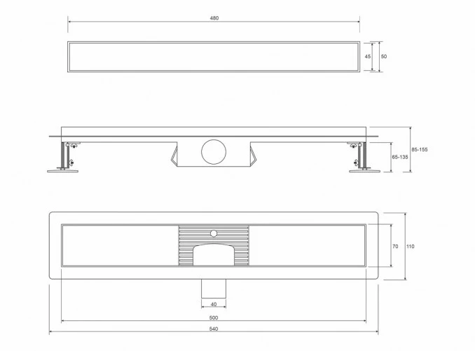 Tuš kanalica 50cm PROFIL M ROCK brushed PMR-500CR
