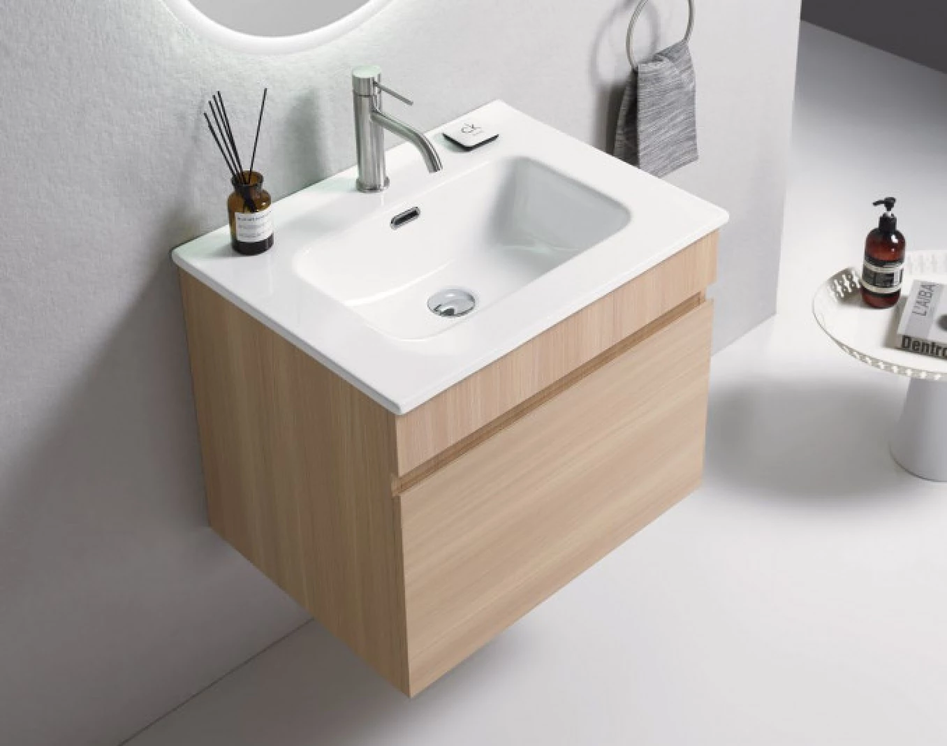 Toaletni ormaric UNILINE LUMA 60cm BRW sa lavaboom 613x464x480 UL600BRW