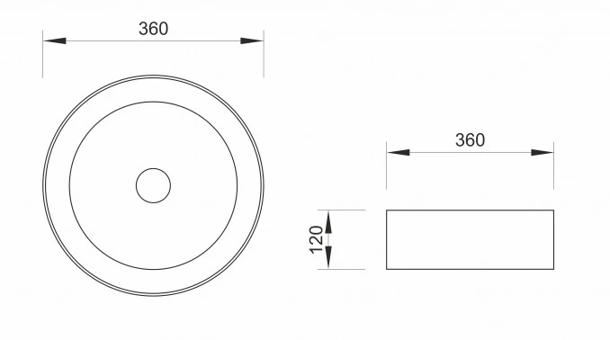 Lavabo nadgradni Minotti 7038CM 360x360x120 mat crni