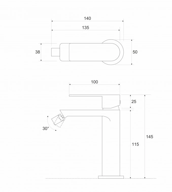 Baterija COPEN NOOK za bide mat crna C-01-104MB