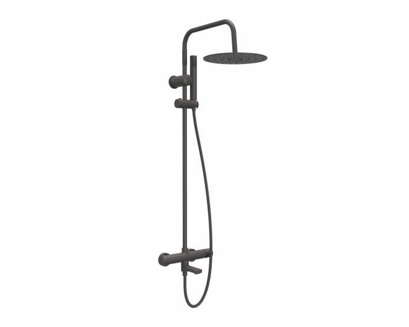 Usponski tuš sa izlivom COPEN NOOK gunmetal okrugli set C-01-110GM