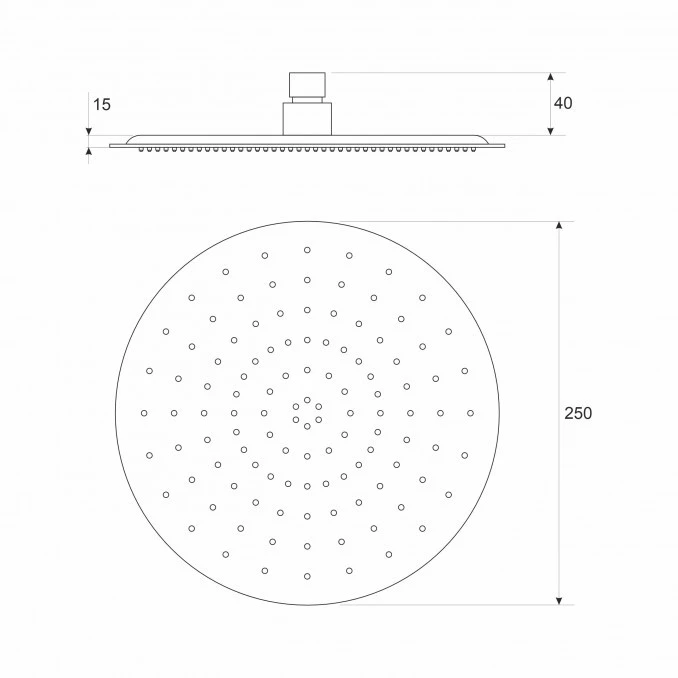 Ruža tuša COPEN fi 250mm ABS gunmetal C-05-5360GM