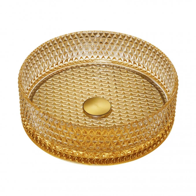 Lavabo nadgradni COPEN 400X125 stakleni zlatni C-15-004