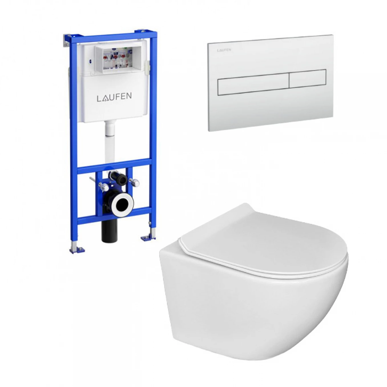 Vodokotlic ugradni LAUFEN hrom set sa wc šoljom OPTIMO i wc daskom SET01