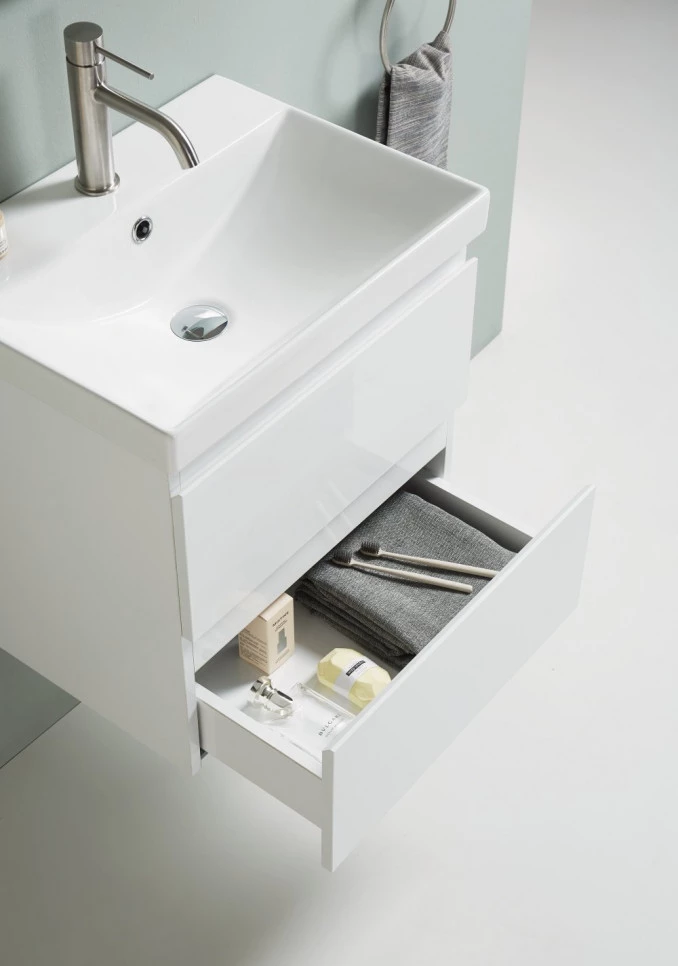 Toaletni ormaric UNILINE LUMA 50cm sa lavaboom 2 ladice soft close 510x396x480 UL502-2FSW