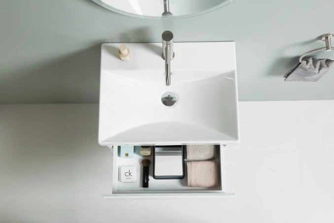 Toaletni ormaric UNILINE LUMA 50cm sa lavaboom 2 ladice soft close 510x396x480 UL502-2FSW