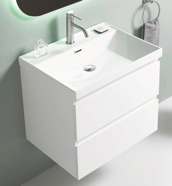 Toaletni ormaric UNILINE LUMA 50cm sa lavaboom 2 ladice soft close 510x396x480 UL502-2FSW