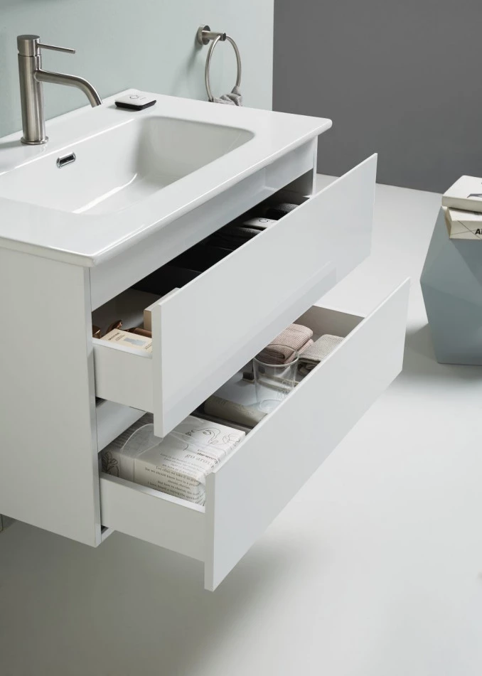 Toaletni ormaric UNILINE LUMA 80cm sa lavaboom 2 ladice soft close 813x464x480 UL800-2FSW