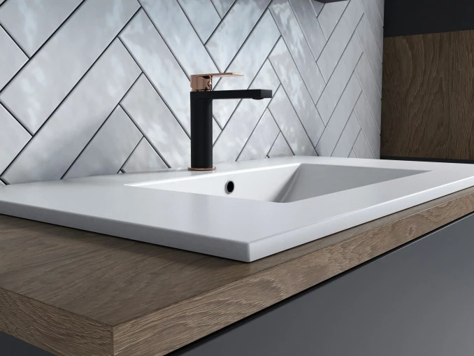 Baterija COPEN NOOK za lavabo mat crna/rose gold C-01-100MB/RG