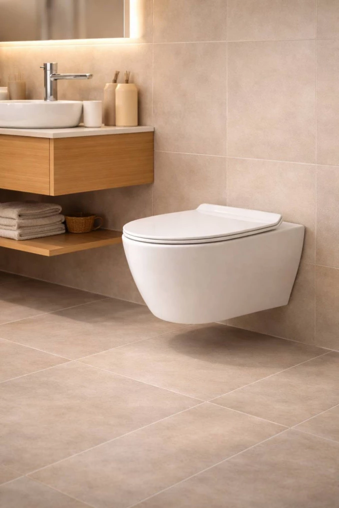 WC šolja konzolna OPTIMO rimless sa duroplast soft close WC daskom i bide funkcijom KSF002