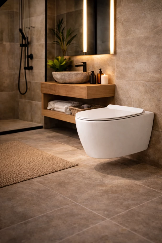 WC šolja konzolna OPTIMO rimless sa duroplast soft close WC daskom i bide funkcijom KSF002