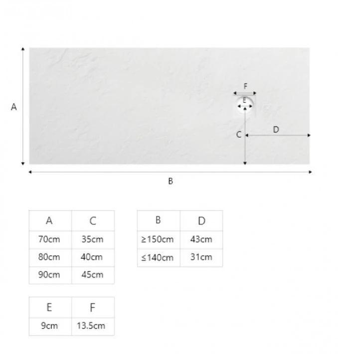 Tuš kada kvadratna 100x80x25 COPEN SLATE WHITE sa rešetkom C-11-108W