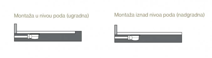 Tuš kada kvadratna 120x80x25 COPEN SLATE WHITE sa rešetkom C-11-128W