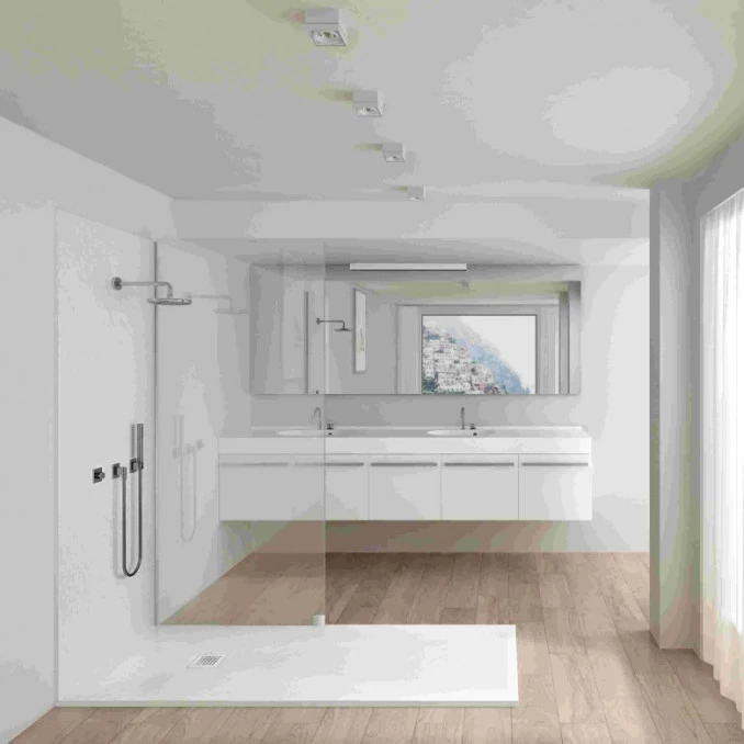 Tuš kada kvadratna 140x80x25 COPEN SLATE WHITE sa rešetkom C-11-148W