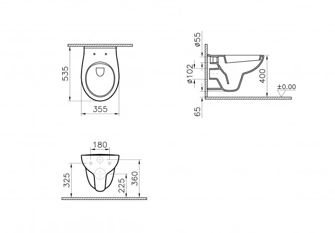 Vodokotlic ugradni LAUFEN bijeli set sa wc šoljom VITRA ROUND i wc daskom 115-003-003 SET04 (N)