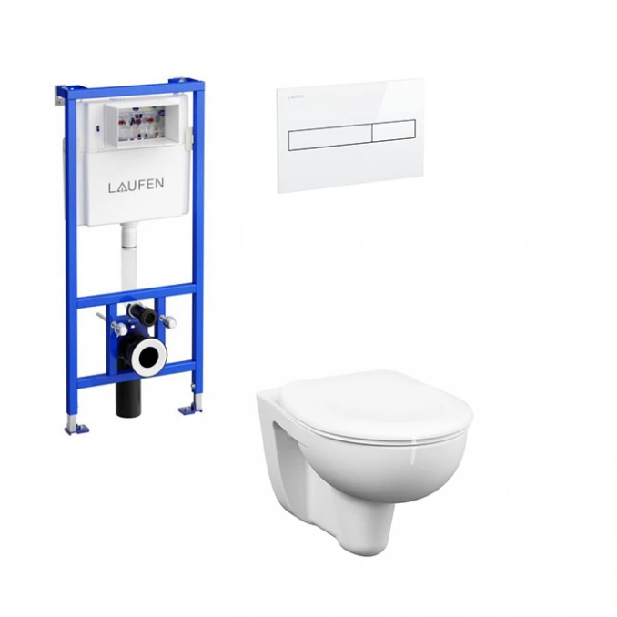 Vodokotlic ugradni LAUFEN bijeli set sa wc šoljom VITRA ROUND i wc daskom 115-003-003 SET04 (N)