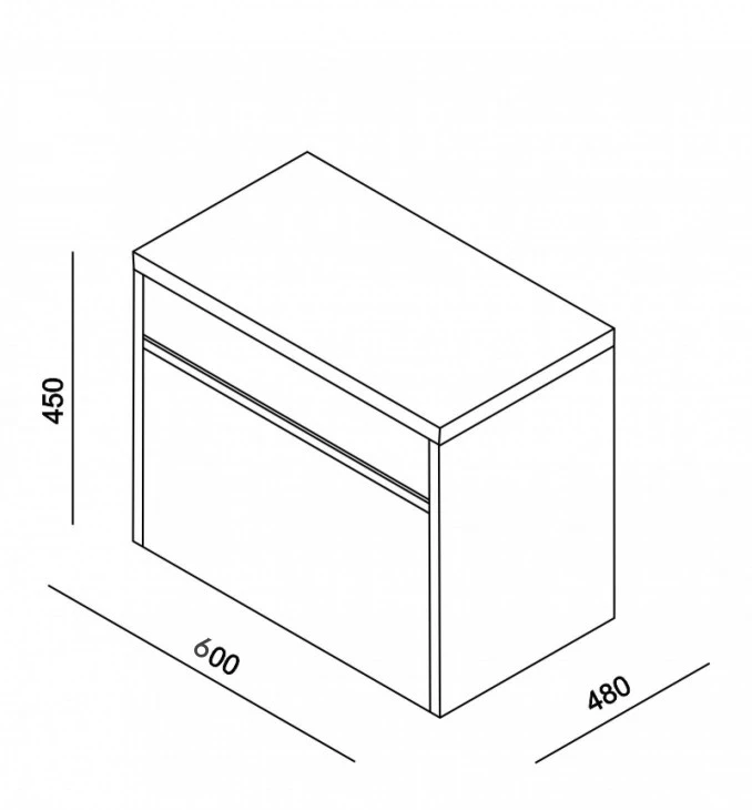 Toaletni ormaric NOTTE 60cm bez nadgradnog lavaboa NTT0600.BS oak (hrast) - white